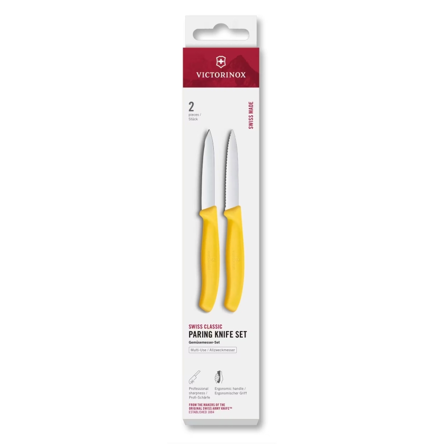 Victorinox - Conjunto de facas para legumes SWISS CLASSIC, 8 cm, 2 unidades, amarelo
