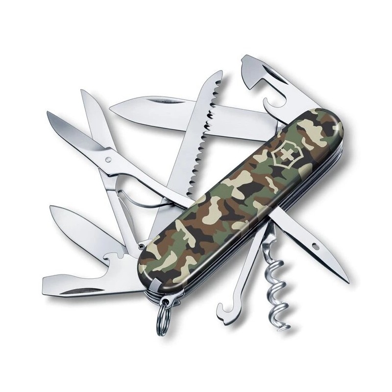 Victorinox - Faca de bolso multifuncional HUNTSMAN 9,1 cm/15 funções camoflagem