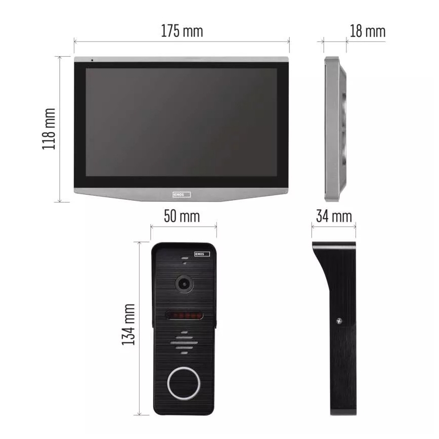 Video porteiro com sensor de movimento GoSmart 12V IP65 Wi-Fi Tuya