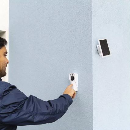 Vídeoporteiro sem fios com painel solar GoSmart 4400 mAh 3xAA IP44 Wi-Fi Tuya