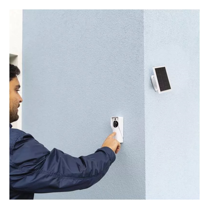 Vídeoporteiro sem fios com painel solar GoSmart 4400 mAh 3xAA IP44 Wi-Fi Tuya