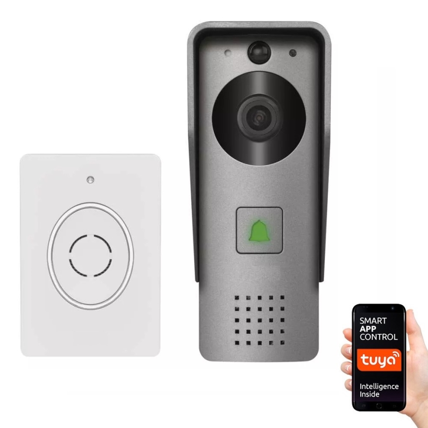 Vídeoporteiro sem fios com sensor de movimento GoSmart 12V 3xAA IP44 Wi-Fi Tuya