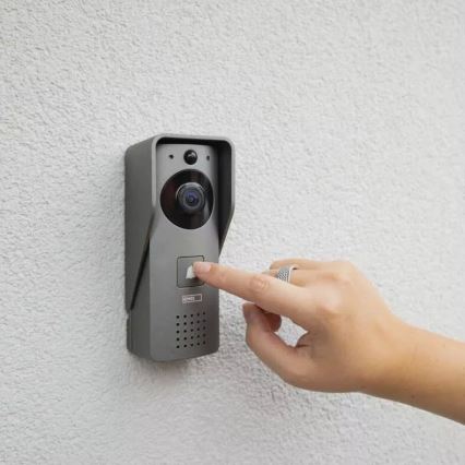 Vídeoporteiro sem fios com sensor de movimento GoSmart 12V 3xAA IP44 Wi-Fi Tuya