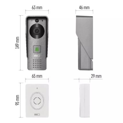 Vídeoporteiro sem fios com sensor de movimento GoSmart 12V 3xAA IP44 Wi-Fi Tuya