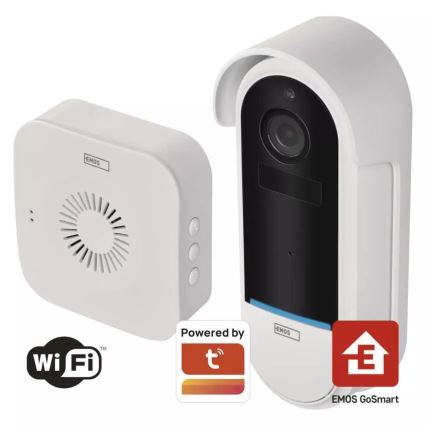 Vídeoporteiro sem fios com sensor de movimento GoSmart 5V 3xAA IP65 Wi-Fi Tuya