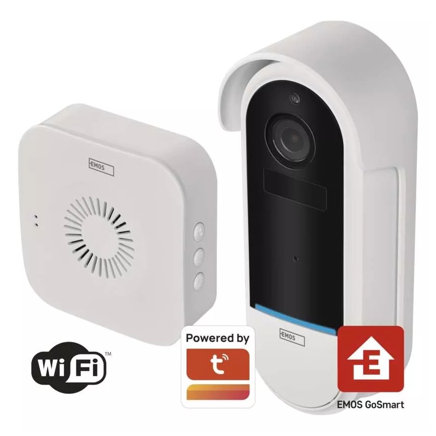 Vídeoporteiro sem fios com sensor de movimento GoSmart 5V 3xAA IP65 Wi-Fi Tuya