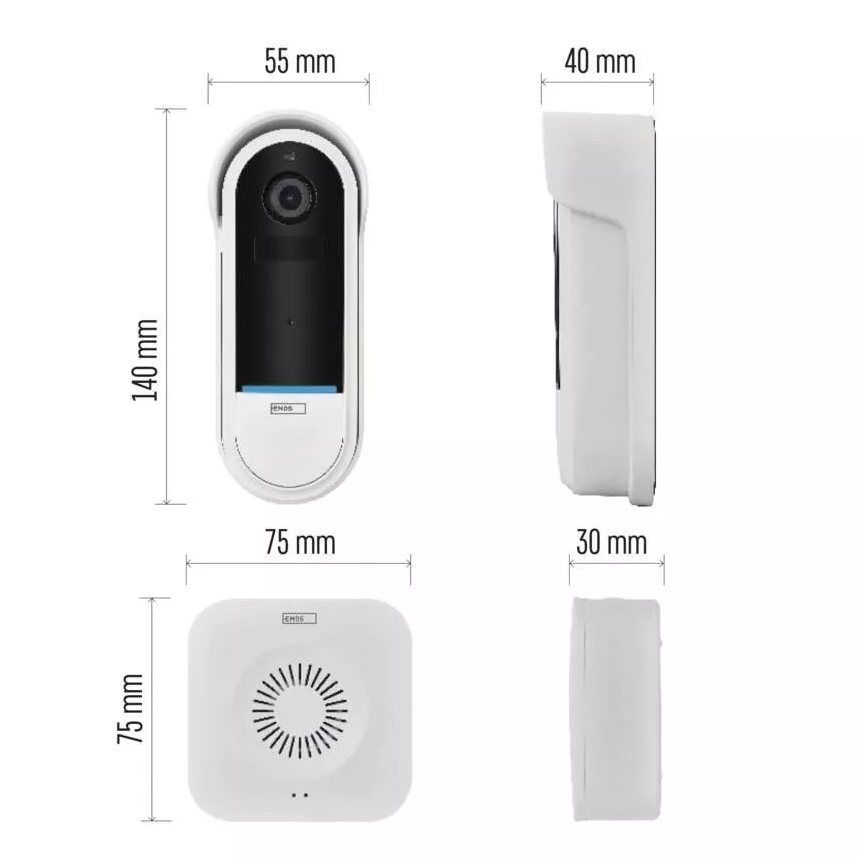 Vídeoporteiro sem fios com sensor de movimento GoSmart 5V 3xAA IP65 Wi-Fi Tuya
