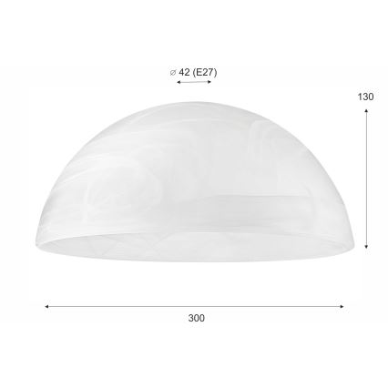 Vidro de substituição para candeeiro E27 130x300 mm branco