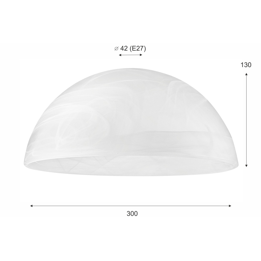 Vidro de substituição para candeeiro E27 130x300 mm branco