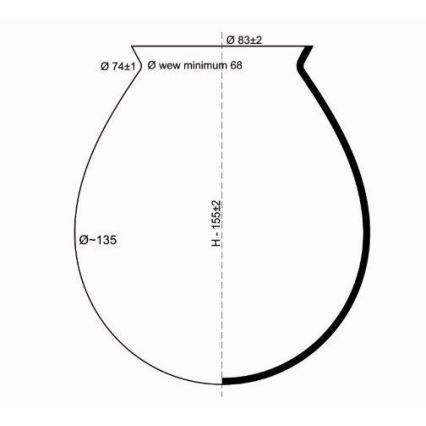 Vidro de substituição para candelabro NATAN diâmetro 13,5 cm