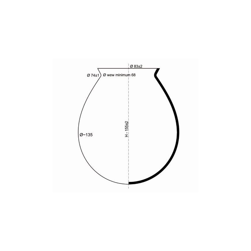 Vidro de substituição para candelabro NATAN diâmetro 13,5 cm