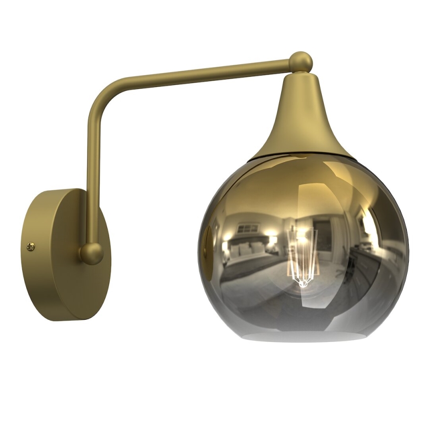 Vidro de substituição para lustre e candeeiro de parede MONTE E27 diâmetro 15 cm dourado/fumado