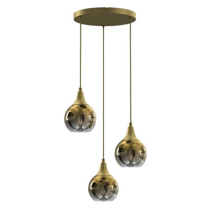 Vidro de substituição para lustre e candeeiro de parede MONTE E27 diâmetro 15 cm dourado/fumado