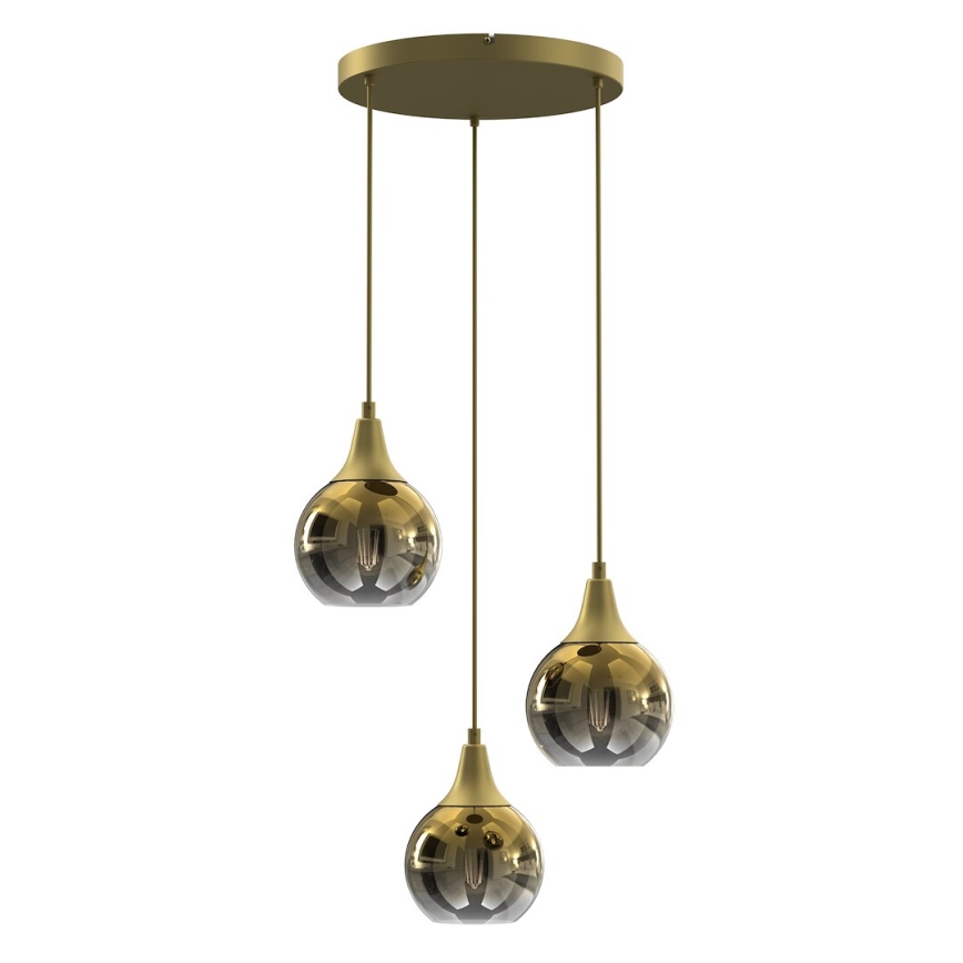 Vidro de substituição para lustre e candeeiro de parede MONTE E27 diâmetro 15 cm dourado/fumado