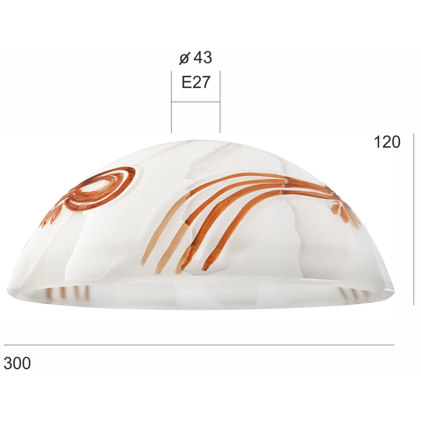 Vidro de substituição para candeeiro SFERA E27 120x300 mm branco/laranja