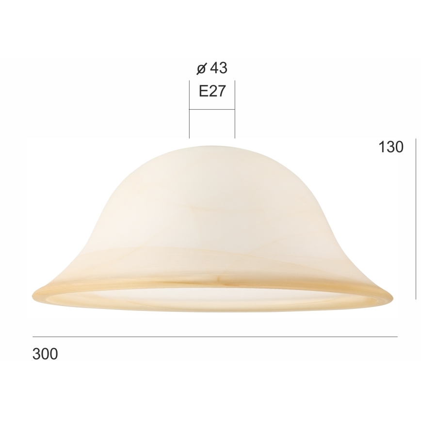 Vidro de substituição para candeeiro SFERA E27 130x300 mm bege