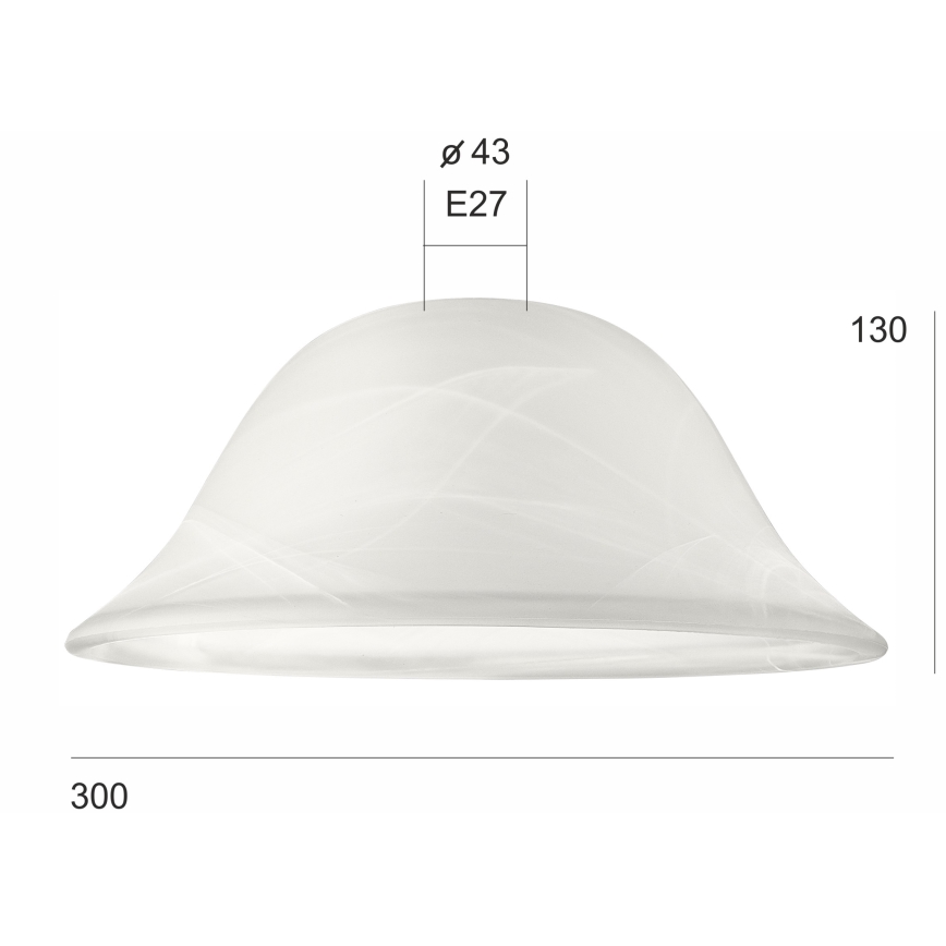 Vidro de substituição SFERA E27 130x300 mm branco