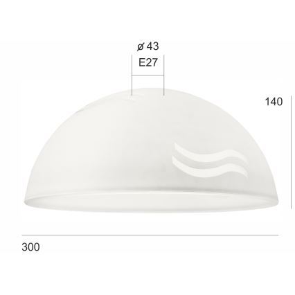 Vidro de substituição para candelabro SFERA E27 140x300 mm branco
