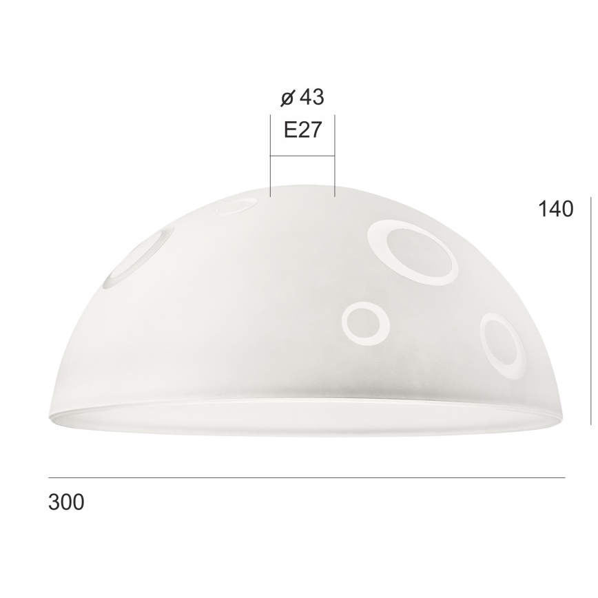 Vidro de substituição para candelabro SFERA E27 140x300 mm branco