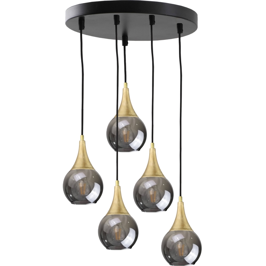 Vidro de substituição para candeeiro LACRIMA SMOKY E27 diâmetro 15 cm preto fumado
