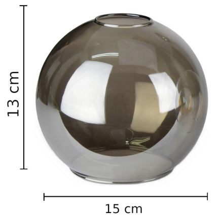 Vidro de substituição para candeeiro LACRIMA SMOKY E27 diâmetro 15 cm preto fumado