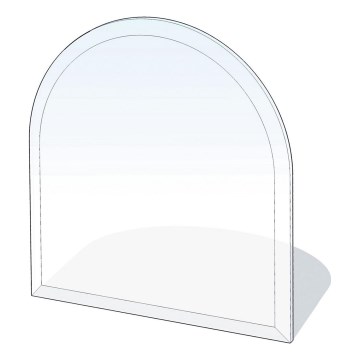 Vidro sob a lareira 1000x1000x6 mm semi-arco