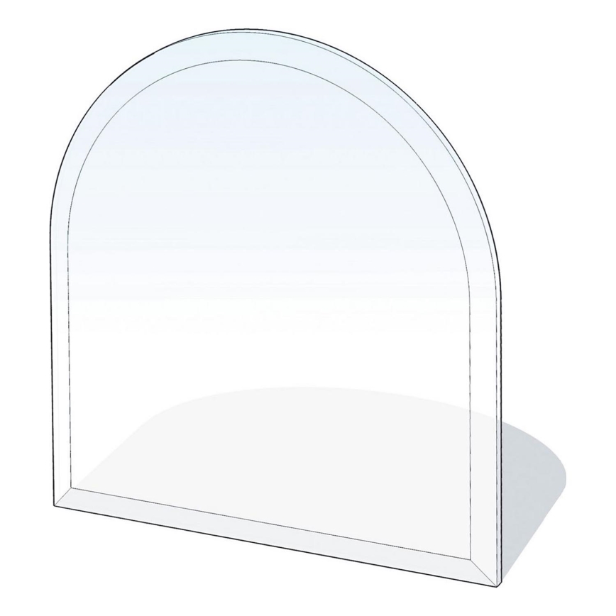 Vidro sob a lareira 1000x1000x6 mm semi-arco