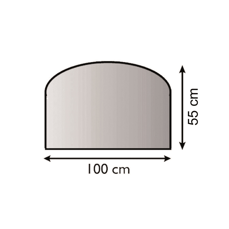 Vidro sob a lareira 1000x550x6 mm semi-arco