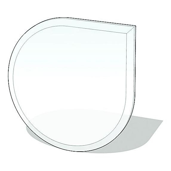Vidro sob a lareira 1100x1100x6 mm lágrima