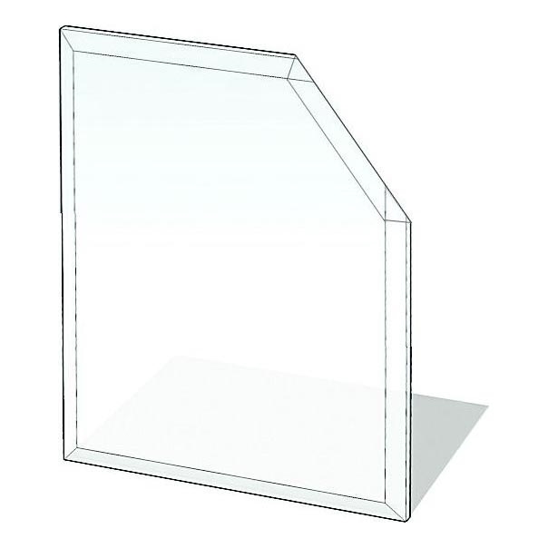Vidro sob a lareira 1100x1100x8 mm quadrado biselado