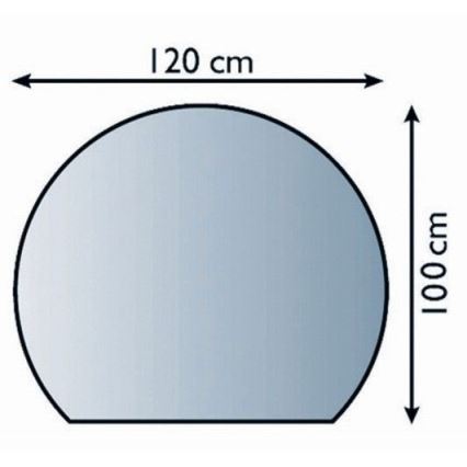 Vidro sob a lareira 1200x1000x6 mm semi-arco