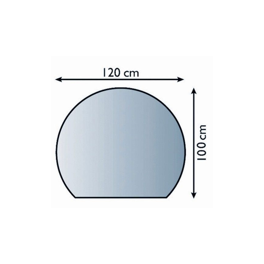 Vidro sob a lareira 1200x1000x6 mm semi-arco