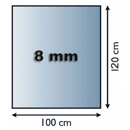Vidro sob a lareira 1200x1000x8 mm retângulo