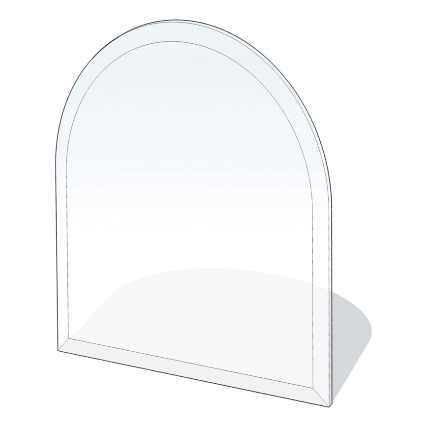 Vidro sob a lareira 1200x1000x8 mm semi-arco