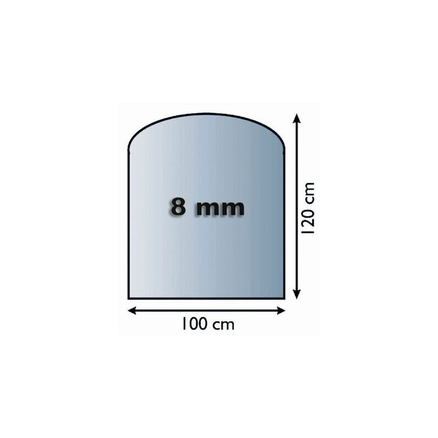 Vidro sob a lareira 1200x1000x8 mm semi-arco