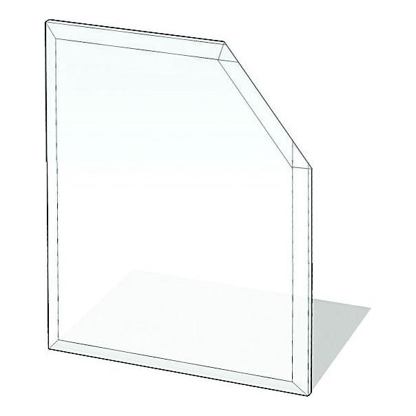 Vidro sob a lareira 1250x1250x8 mm quadrado biselado