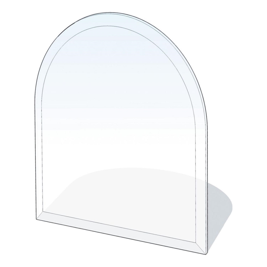 Vidro sob a lareira 1300x1200x8 mm semi-arco