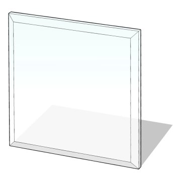 Vidro sob a lareira 800x800x8 mm quadrado