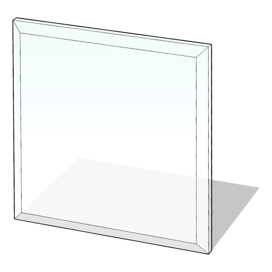 Vidro sob a lareira 800x800x8 mm quadrado