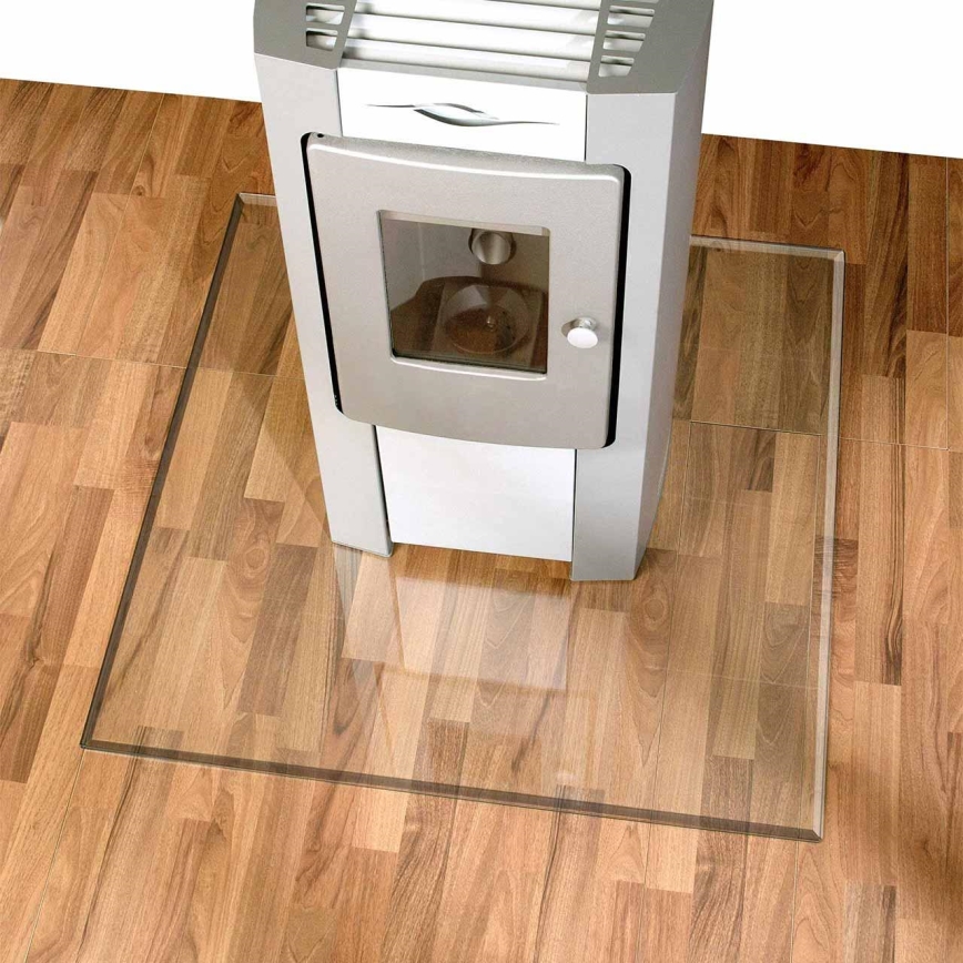 Vidro sob a lareira 800x800x8 mm quadrado