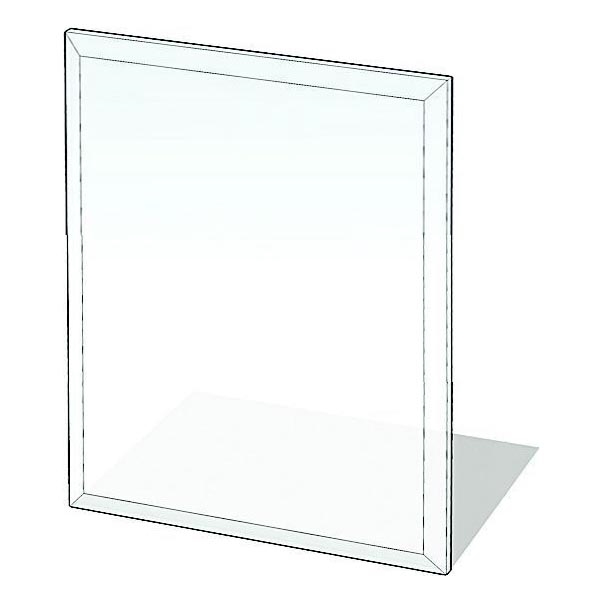 Vidro sob a lareira 900x750x8 mm retângulo