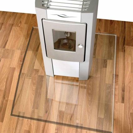 Vidro sob a lareira 900x750x8 mm retângulo