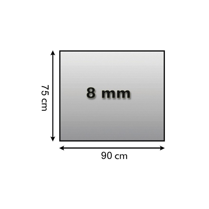 Vidro sob a lareira 900x750x8 mm retângulo