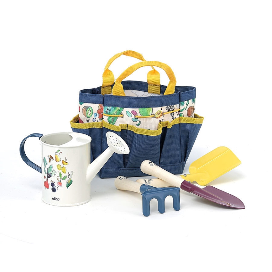 Vilac - Bolsa de jardim com ferramentas e um regador