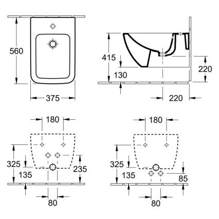 Villeroy & Boch 441100R1 - Bidé suspenso VENTICELLO cerâmica/branco