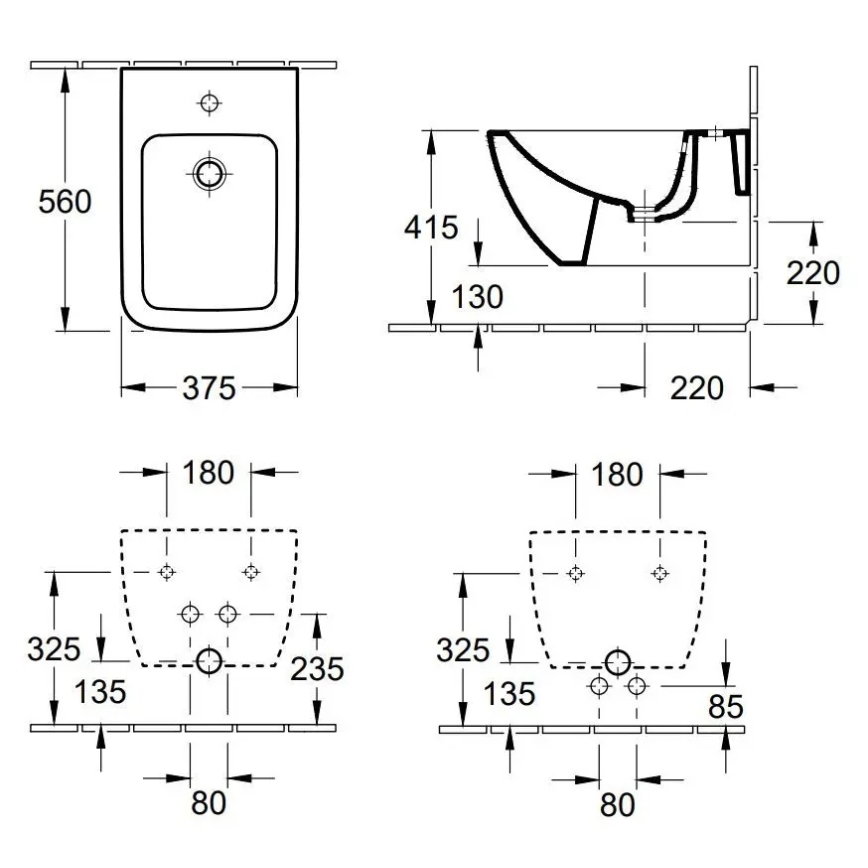 Villeroy & Boch 441100R1 - Bidé suspenso VENTICELLO cerâmica/branco