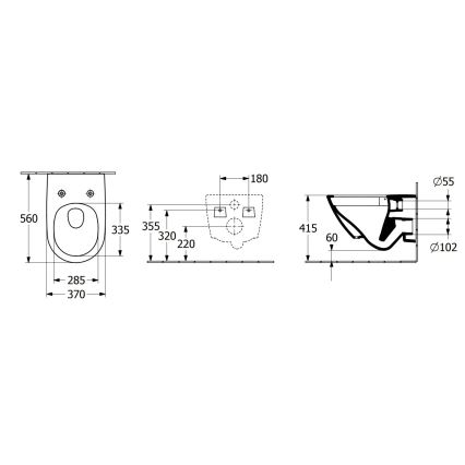 Villeroy & Boch 4670TSR1 - Sanita suspensa com assento SoftClose SUBWAY 3.0, cerâmica/branca