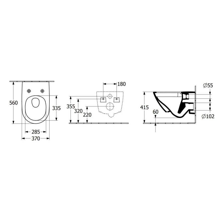 Villeroy & Boch 4670TSR1 - Sanita suspensa com assento SoftClose SUBWAY 3.0, cerâmica/branca