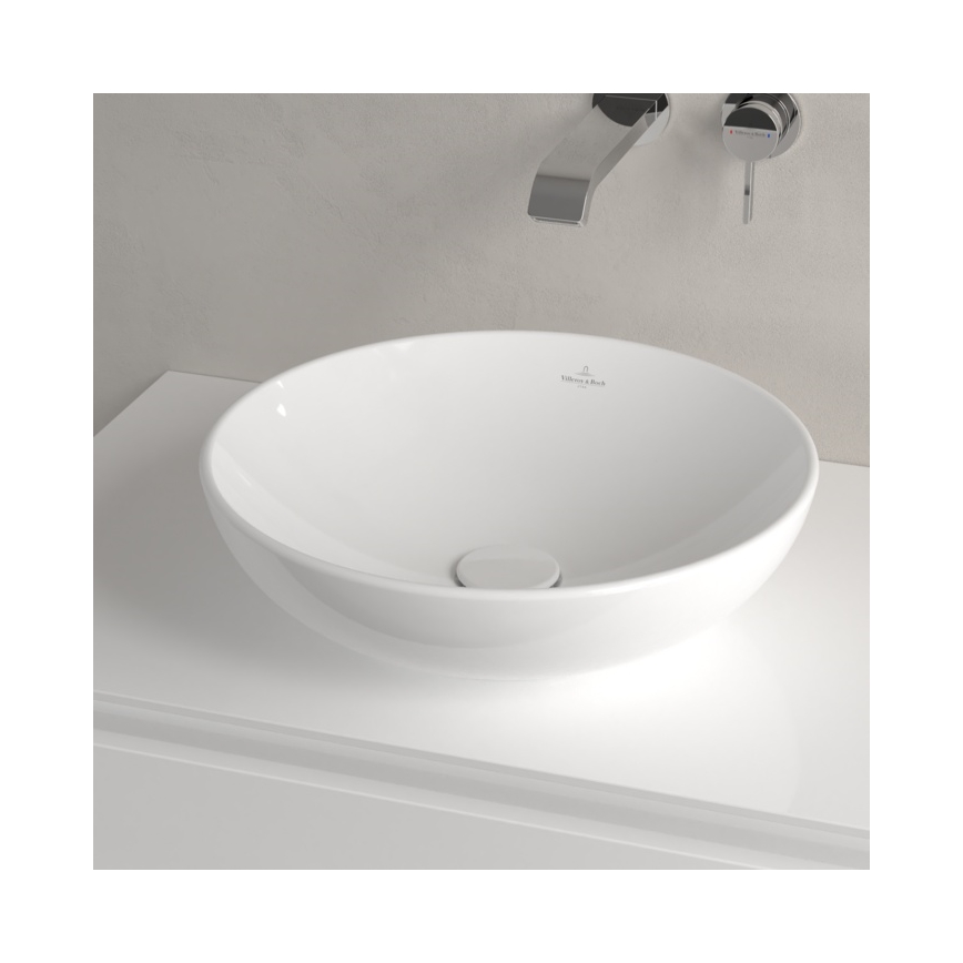 Villeroy & Boch 4A460001 - Lavatório de bancada LOOP&FRIENDS, diâmetro 42 cm, cerâmica branca