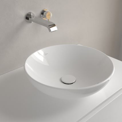 Villeroy & Boch 4A460001 - Lavatório de bancada LOOP&FRIENDS, diâmetro 42 cm, cerâmica branca